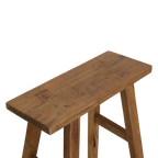 Sitzbank aus recyceltem Teakholz in Natur mit ausgestellten Beinen – 40x17 cm