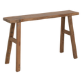 Bank aus recyceltem Teak Natur mit Bockbeinen – 80x17 cm
