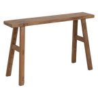 Bank aus recyceltem Teak Natur mit Bockbeinen – 80x17 cm
