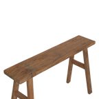 Bank aus recyceltem Teak Natur mit Bockbeinen – 80x17 cm