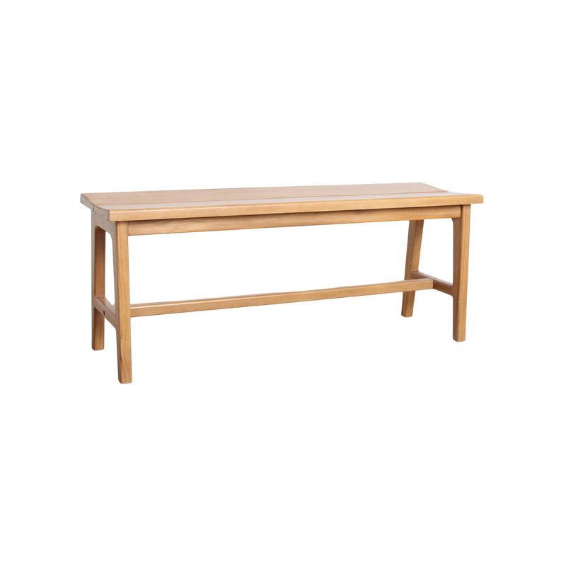 Bank aus Teakholz in Beige für innen und außen – 120x35 cm