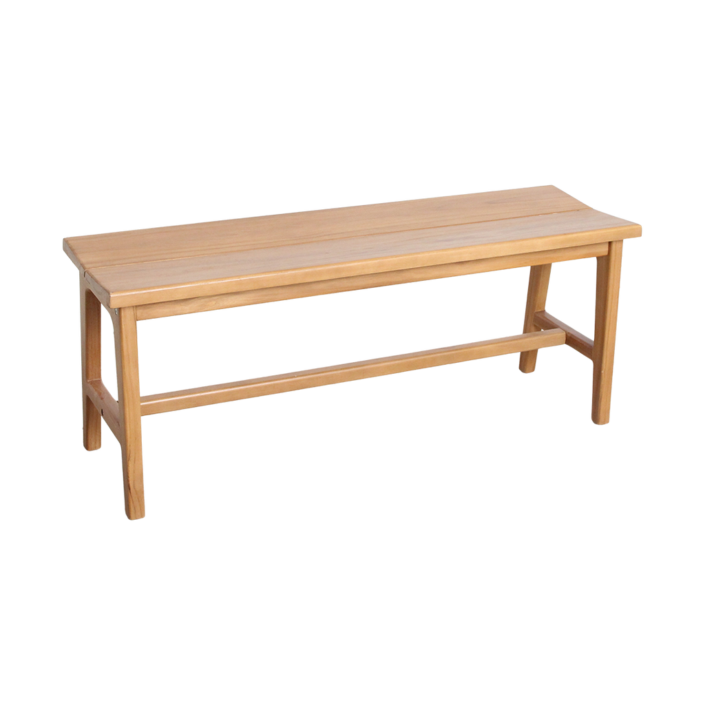 Bank aus Teakholz in Beige für innen und außen – 120x35 cm