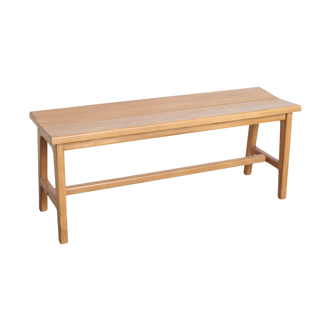 Bank aus Teakholz in Beige für innen und außen – 120x35 cm