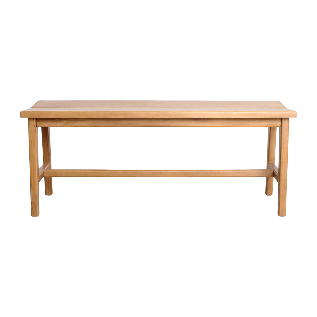 Bank aus Teakholz in Beige für innen und außen – 120x35 cm