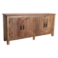 Sideboard aus Recyclingholz in Braun mit 4 Türen aus Metall – 172x39 cm
