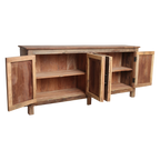 Sideboard aus Recyclingholz in Braun mit 4 Türen aus Metall – 172x39 cm