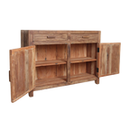 Sideboard aus recyceltem Holz mit 2 Türen und 2 Schubladen – 120x38 cm