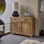 Sideboard aus recyceltem Holz mit 2 Türen und 2 Schubladen – 120x38 cm
