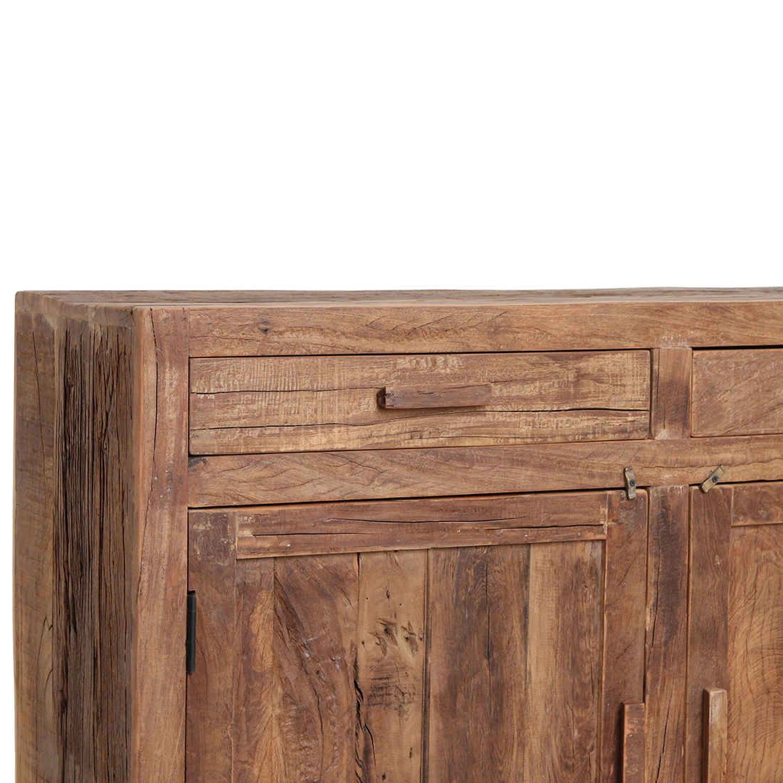 Sideboard aus recyceltem Holz mit 2 Türen und 2 Schubladen – 120x38 cm