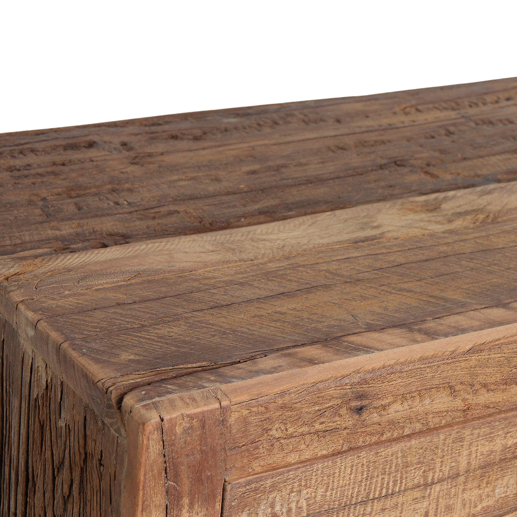 Sideboard aus recyceltem Holz mit 2 Türen und 2 Schubladen – 120x38 cm