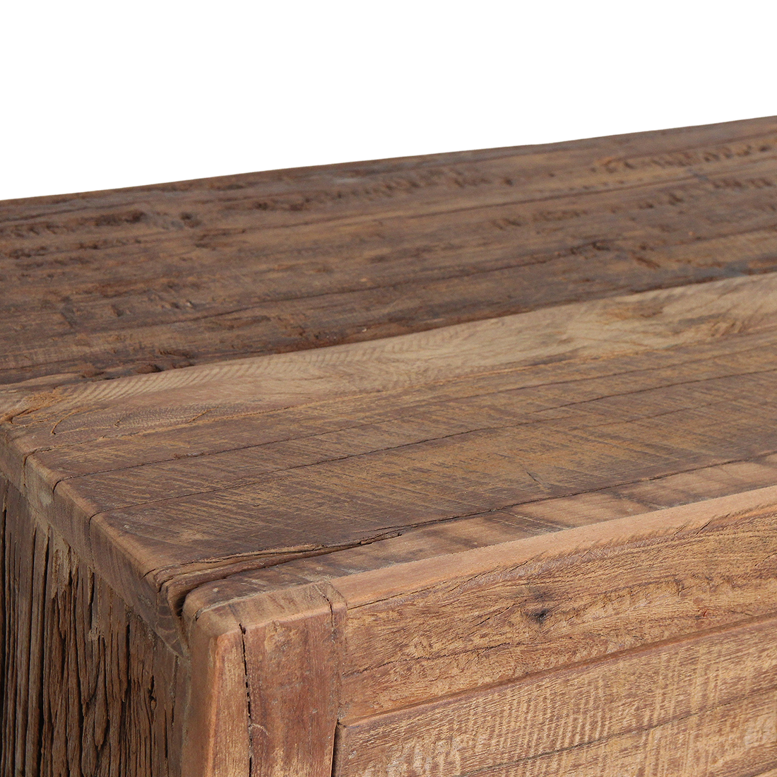 Sideboard aus recyceltem Holz mit 2 Türen und 2 Schubladen – 120x38 cm