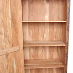 Hoher Schrank mit 1 Tür aus recyceltem Holz in Naturbraun – 80x40 cm