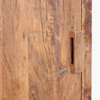 Hoher Schrank mit 1 Tür aus recyceltem Holz in Naturbraun – 80x40 cm