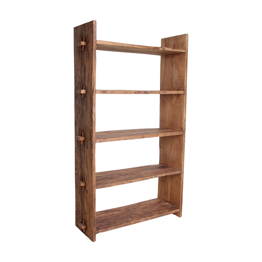 Regal aus recyceltem Holz in Braun mit kräftigen Wangen – 100x37 cm