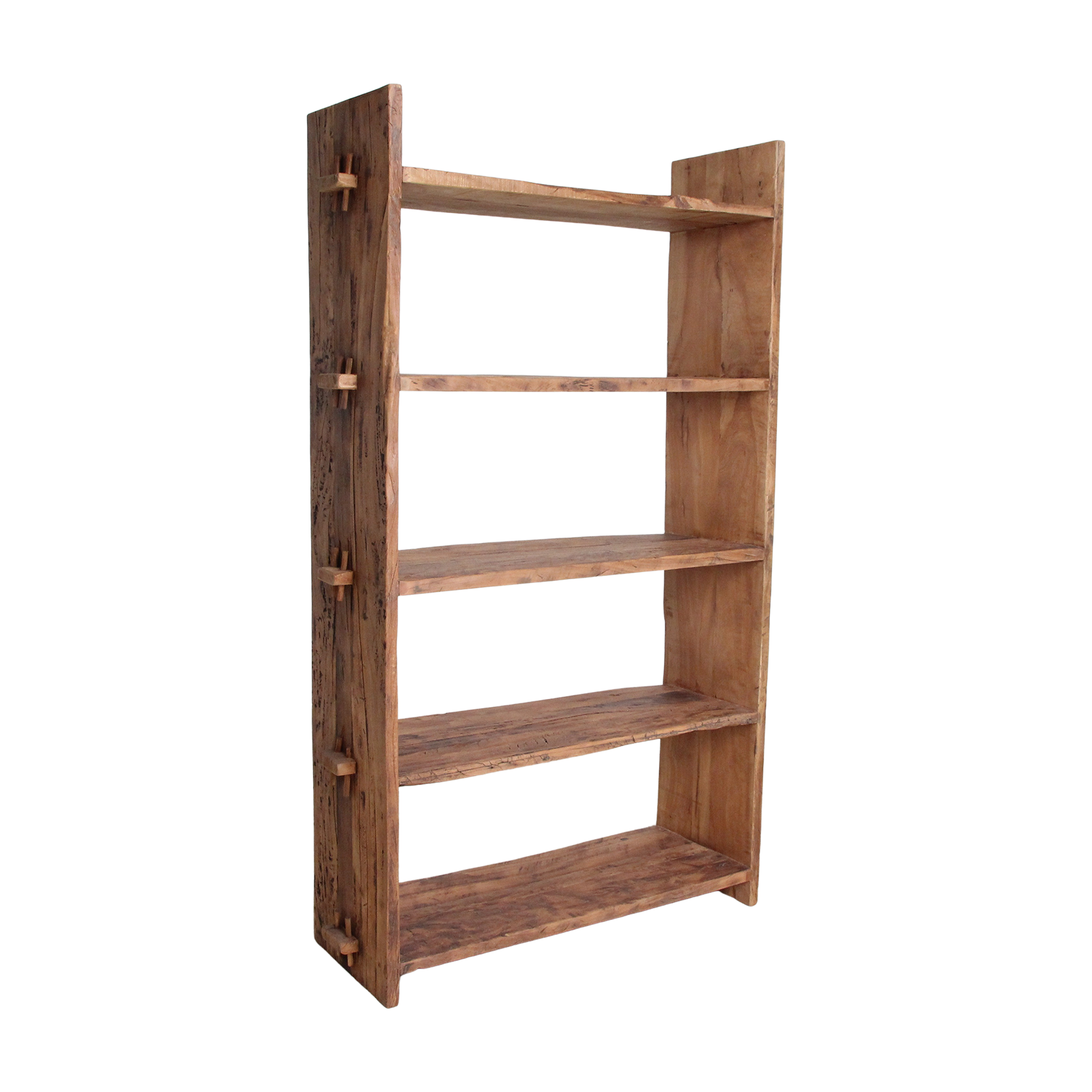 Regal aus recyceltem Holz in Braun mit kräftigen Wangen – 100x37 cm