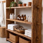 Regal aus recyceltem Holz in Braun mit kräftigen Wangen – 100x37 cm