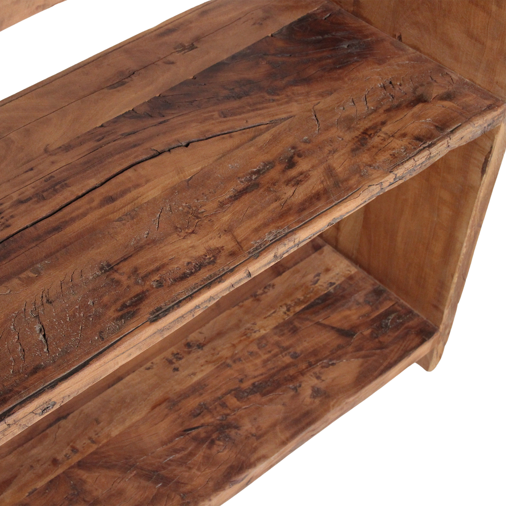 Regal aus recyceltem Holz in Braun mit kräftigen Wangen – 100x37 cm