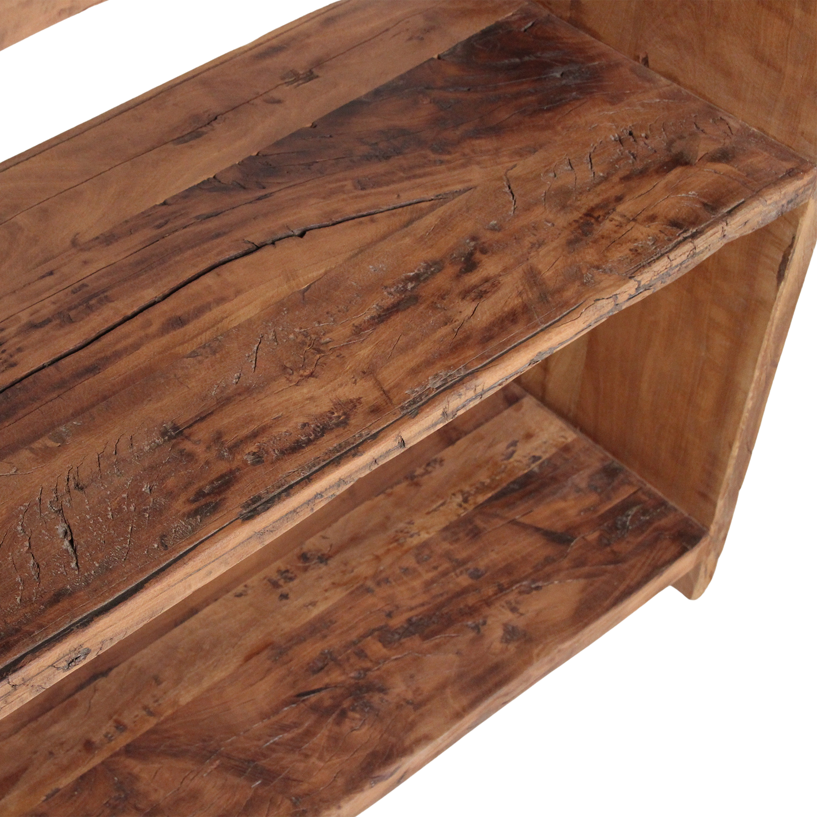 Regal aus recyceltem Holz in Braun mit kräftigen Wangen – 100x37 cm