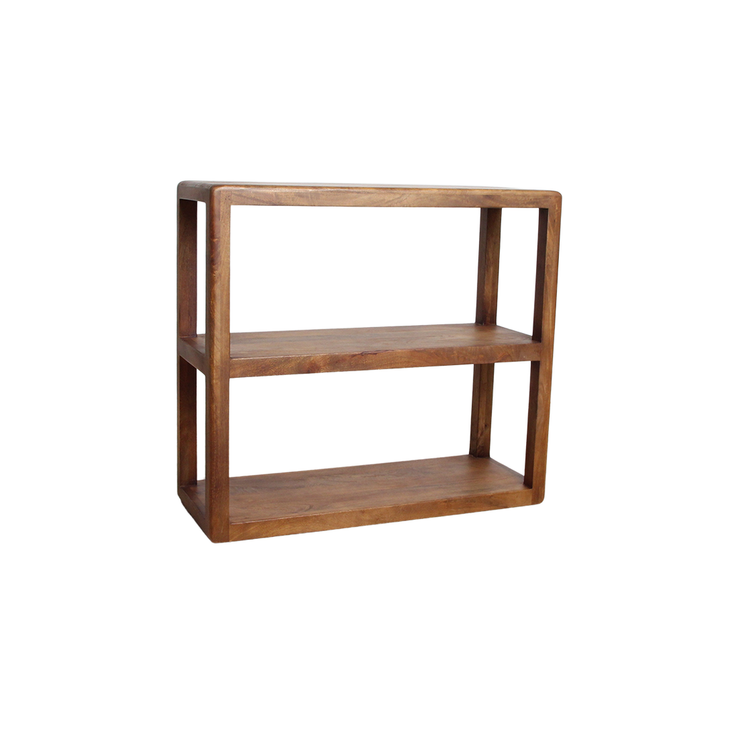 Regal aus Mangoholz in Braun mit abgerundeten Kanten – 100x38 cm