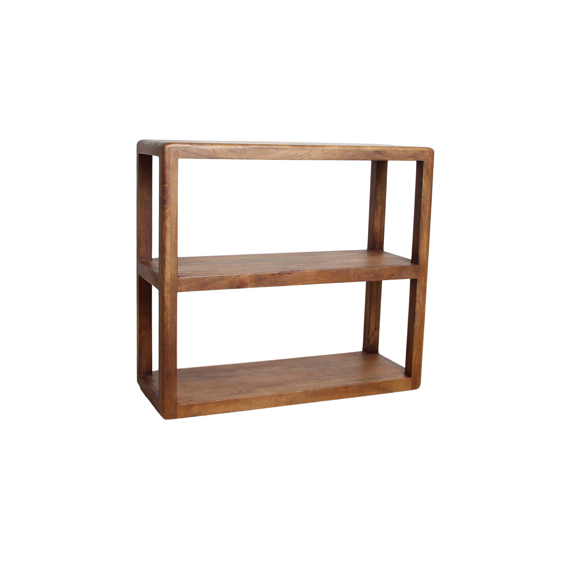 Regal aus Mangoholz in Braun mit abgerundeten Kanten – 100x38 cm