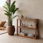 Regal aus Mangoholz in Braun mit abgerundeten Kanten – 100x38 cm