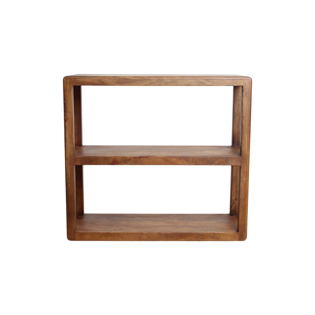 Regal aus Mangoholz in Braun mit abgerundeten Kanten – 100x38 cm