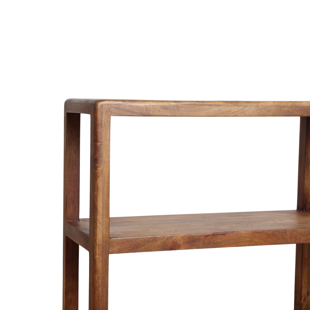 Regal aus Mangoholz in Braun mit abgerundeten Kanten – 100x38 cm