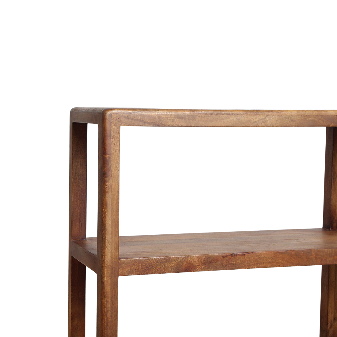 Regal aus Mangoholz in Braun mit abgerundeten Kanten – 100x38 cm