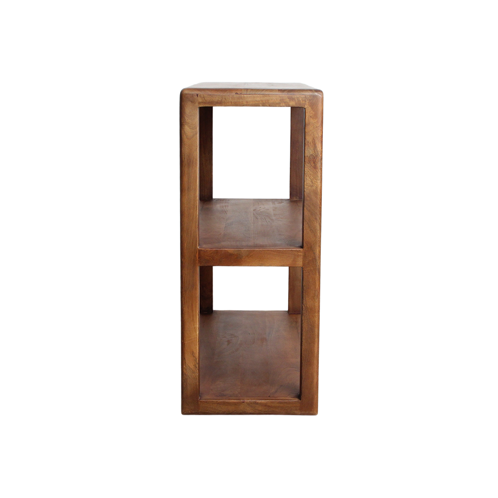 Regal aus Mangoholz in Braun mit abgerundeten Kanten – 100x38 cm