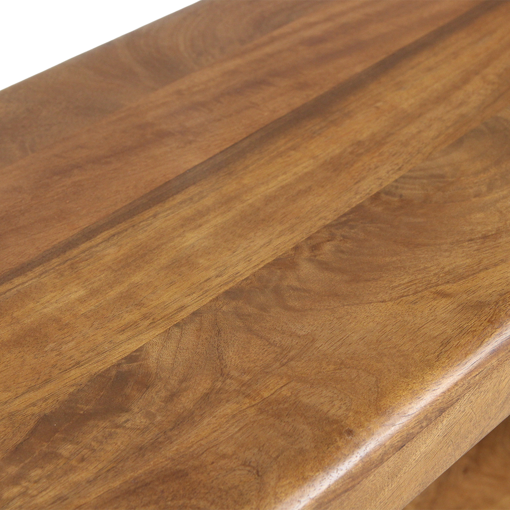 Regal aus Mangoholz in Braun mit abgerundeten Kanten – 100x38 cm