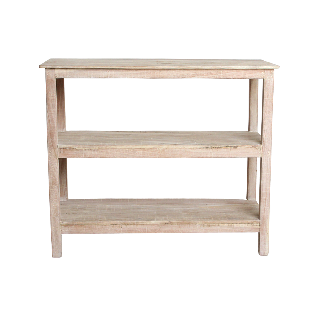 Schuhregal aus recyceltem Holz in Beige für den Flur – 90x35 cm