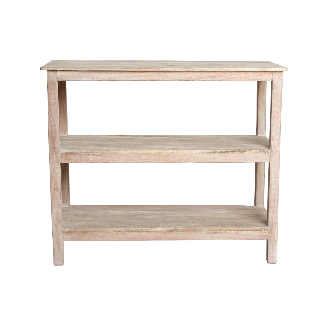 Schuhregal aus recyceltem Holz in Beige für den Flur – 90x35 cm