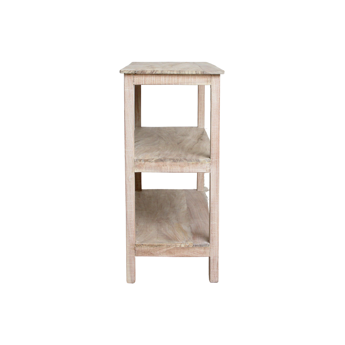 Schuhregal aus recyceltem Holz in Beige für den Flur – 90x35 cm
