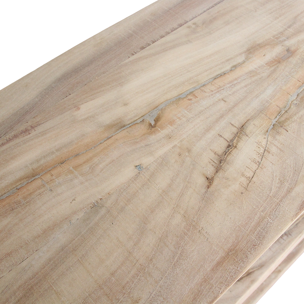 Schuhregal aus recyceltem Holz in Beige für den Flur – 90x35 cm