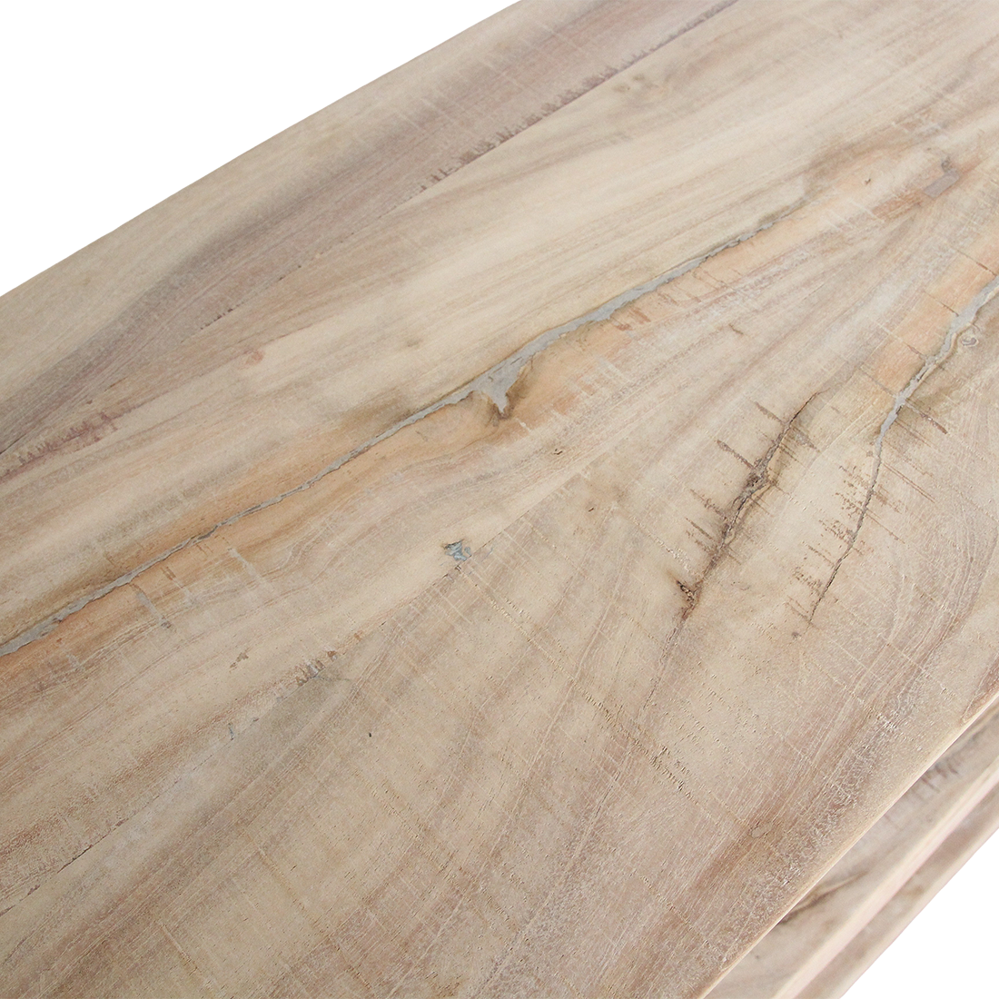 Schuhregal aus recyceltem Holz in Beige für den Flur – 90x35 cm