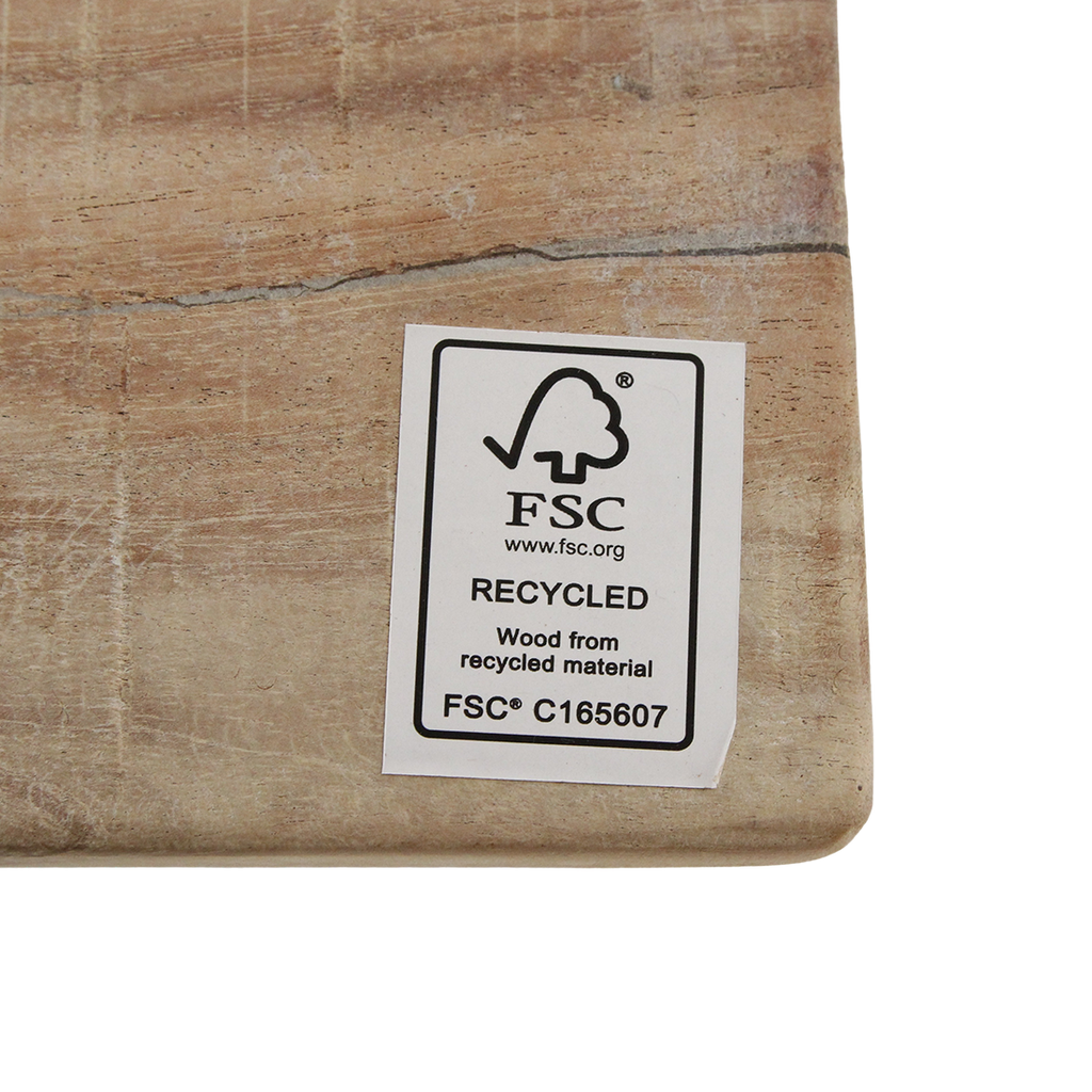 Schuhregal aus recyceltem Holz in Beige für den Flur – 90x35 cm