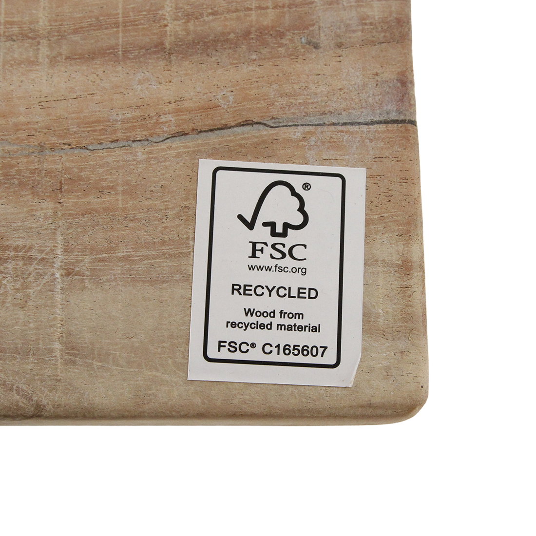Schuhregal aus recyceltem Holz in Beige für den Flur – 90x35 cm