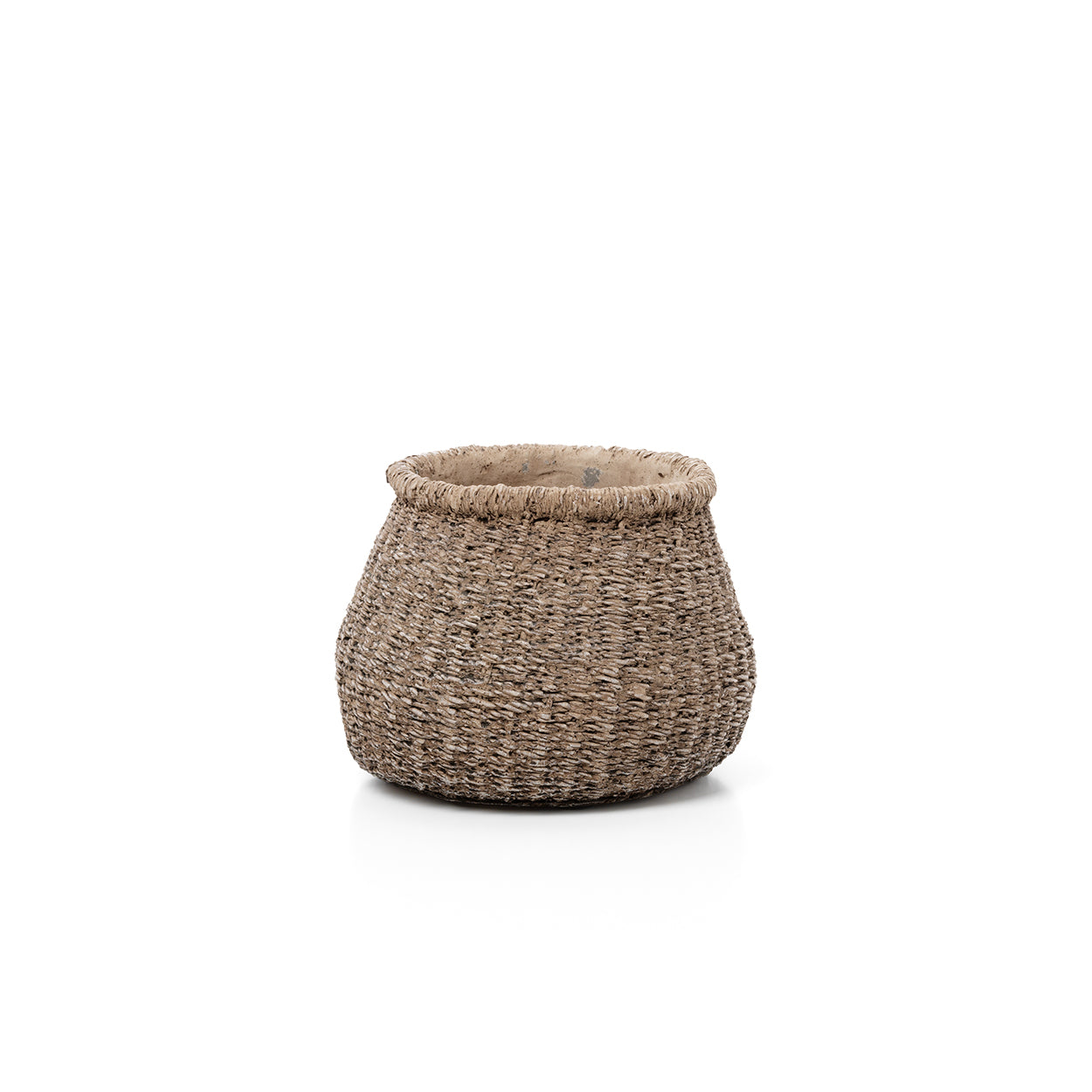 Übertopf aus Zement in Braun für Zimmerpflanzen – 16x16x13 cm