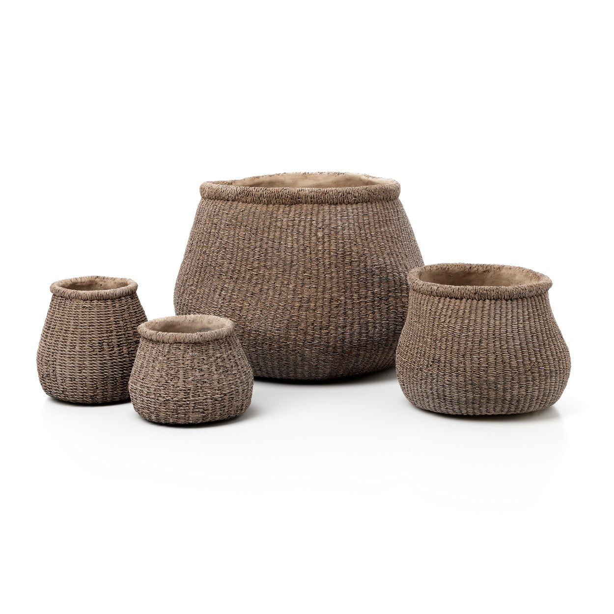 Übertopf aus Zement in Braun für Zimmerpflanzen – 16x16x13 cm