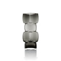 Deko-Vase aus Rauchglas in Totemform, Dunkelgrau – H 30 cm