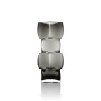 Deko-Vase aus Rauchglas in Totemform, Dunkelgrau – H 30 cm