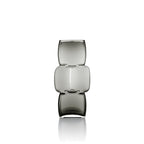 Deko-Vase aus Rauchglas in Totemform, Dunkelgrau – H 27 cm