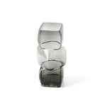 Deko-Vase aus Rauchglas in Totemform, Dunkelgrau – H 27 cm