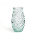 Wasserglas aus recyceltem Glas in Blau mit Rautenrelief