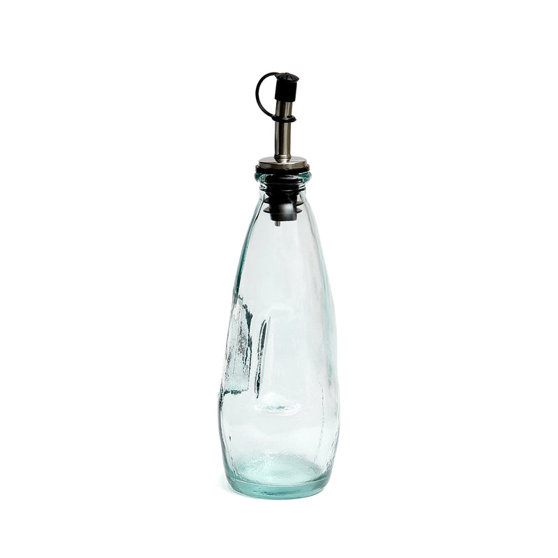 Bouteille en verre transparent bouchon métal pour huile d’olive – H23 cm