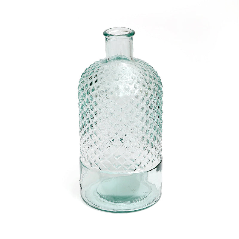 Vase aus recyceltem Glas in Blau 28 cm