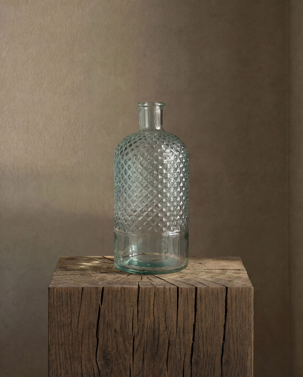 Vase aus recyceltem Glas in Blau 28 cm