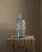 Vase aus recyceltem Glas in Blau 28 cm