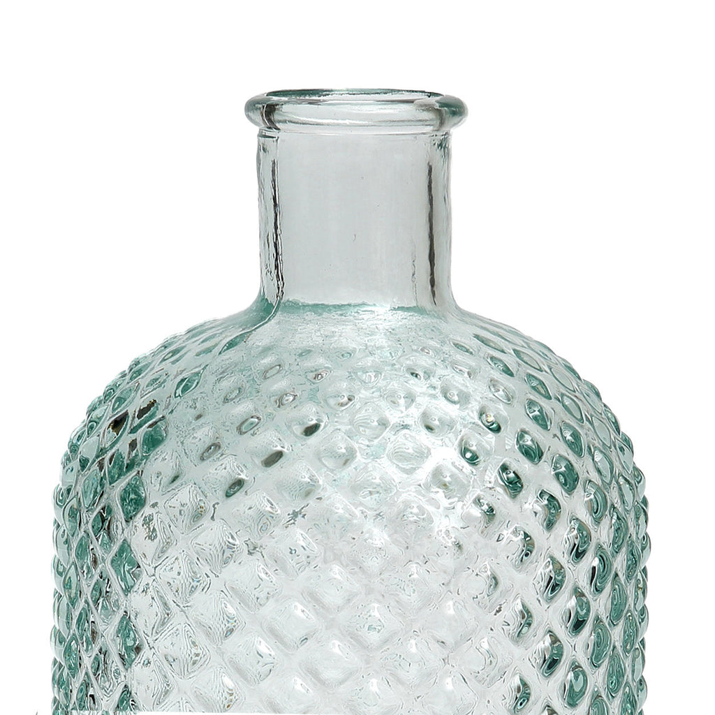 Vase aus recyceltem Glas in Blau 28 cm