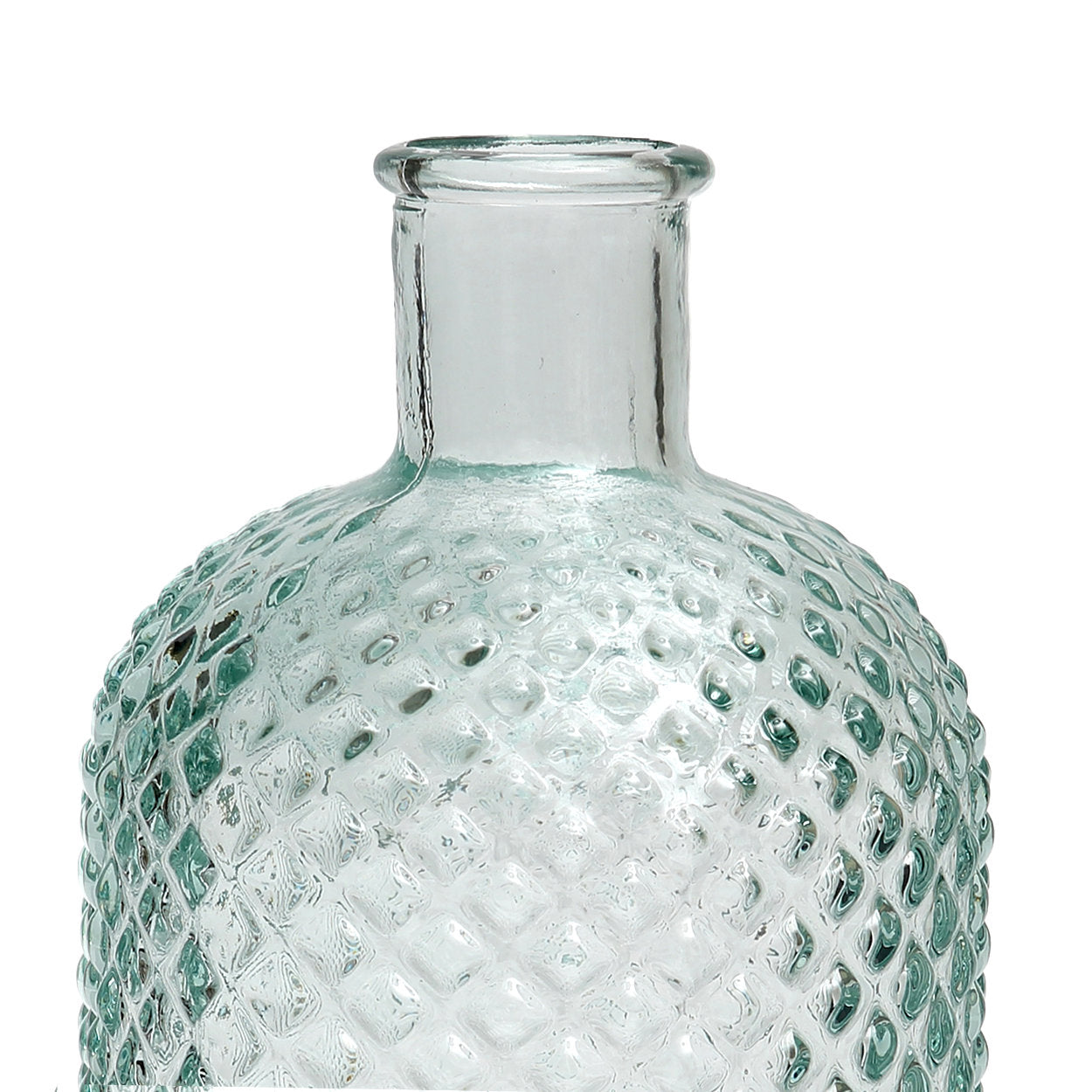 Vase aus recyceltem Glas in Blau 28 cm
